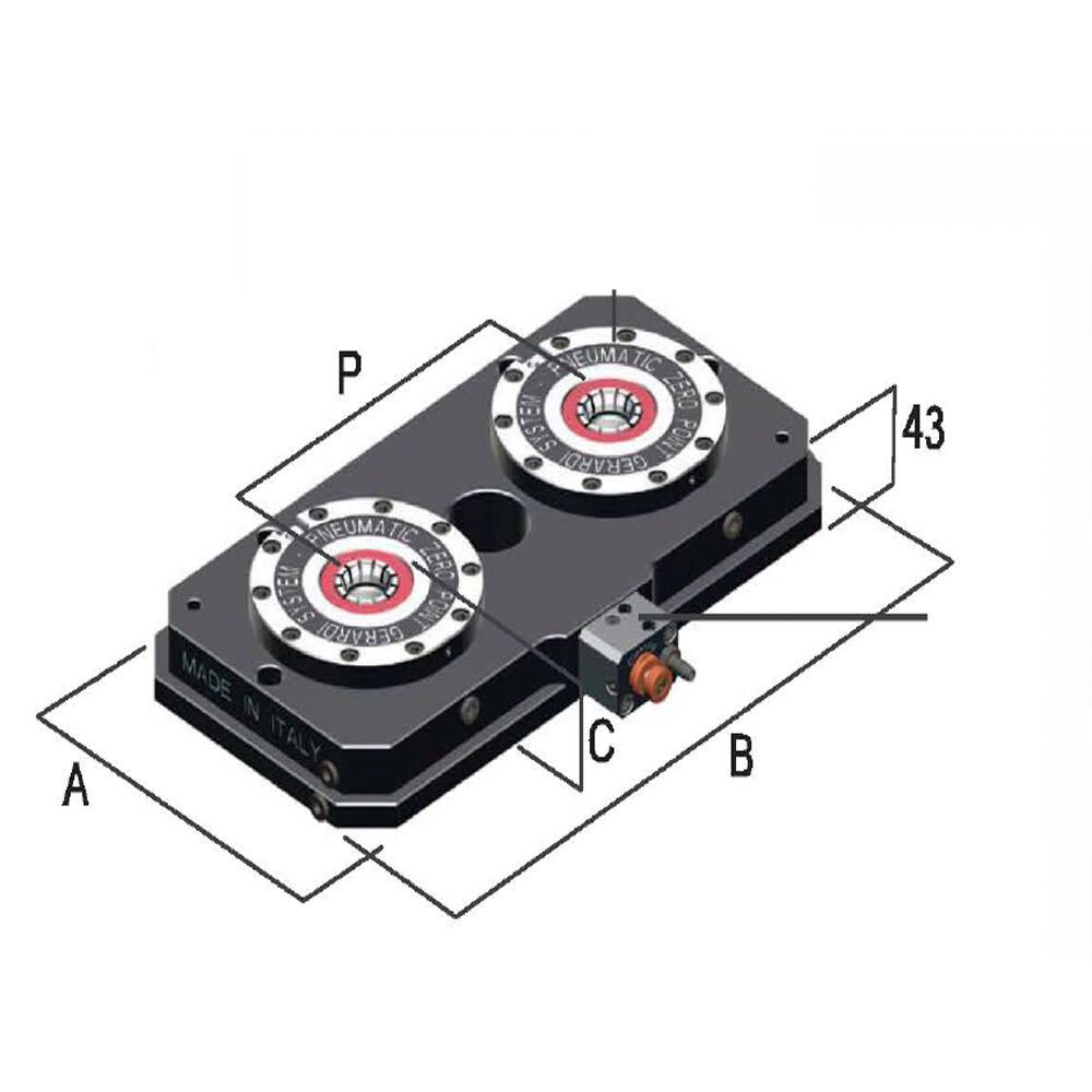 200x400mm GERARDI 2 KUTUPLU PNÖMATİK ZERO POİNT