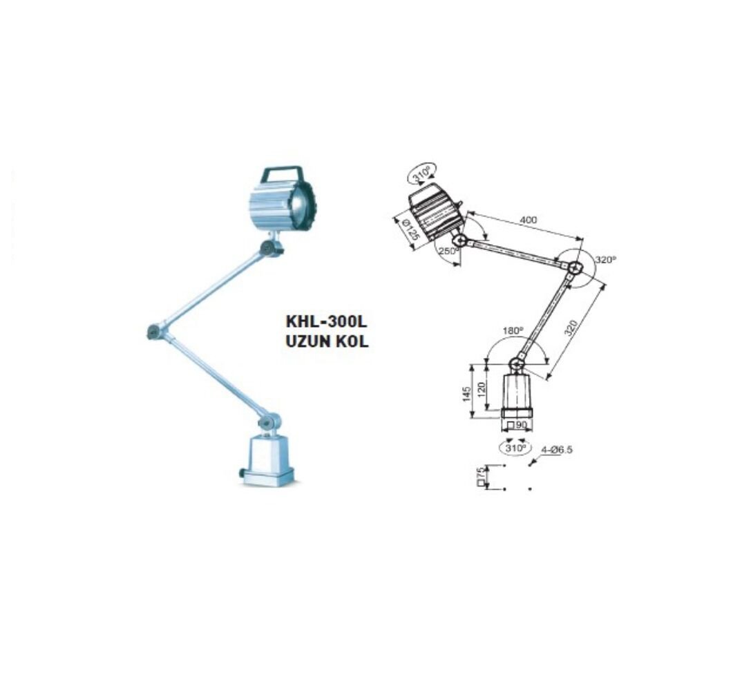 320x400mm KRASNIC ÇİFT KOL ÇALISMA LAMBASI 24 VOLT